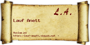 Lauf Anett névjegykártya
