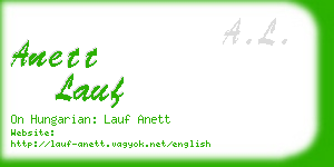 anett lauf business card